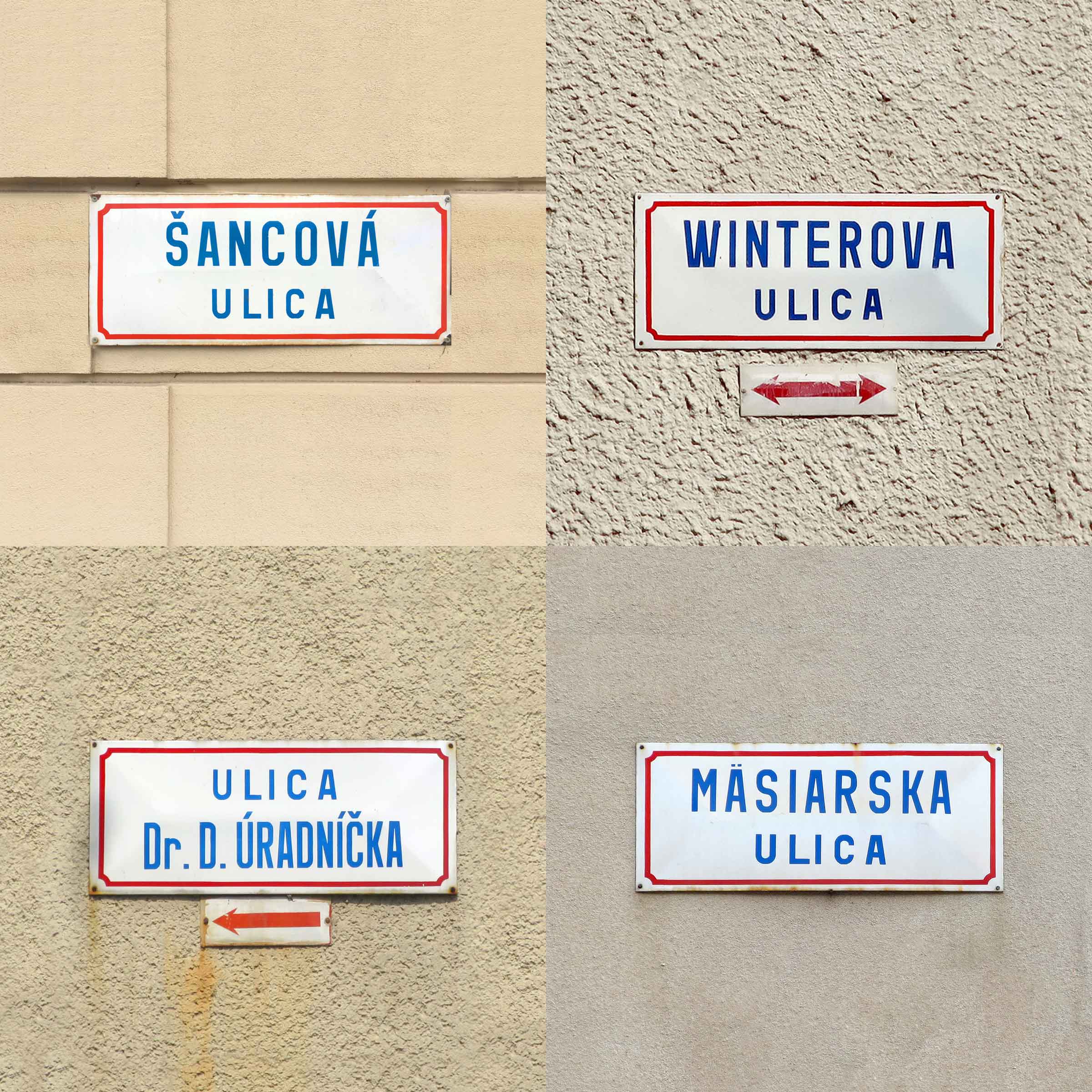 The classic Slovak street plates.