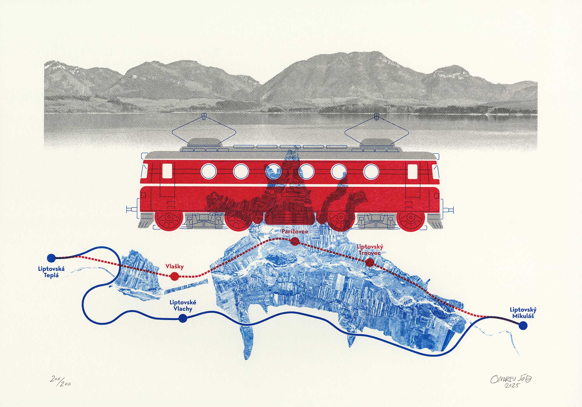 Print: Čierne diery Railway Prints