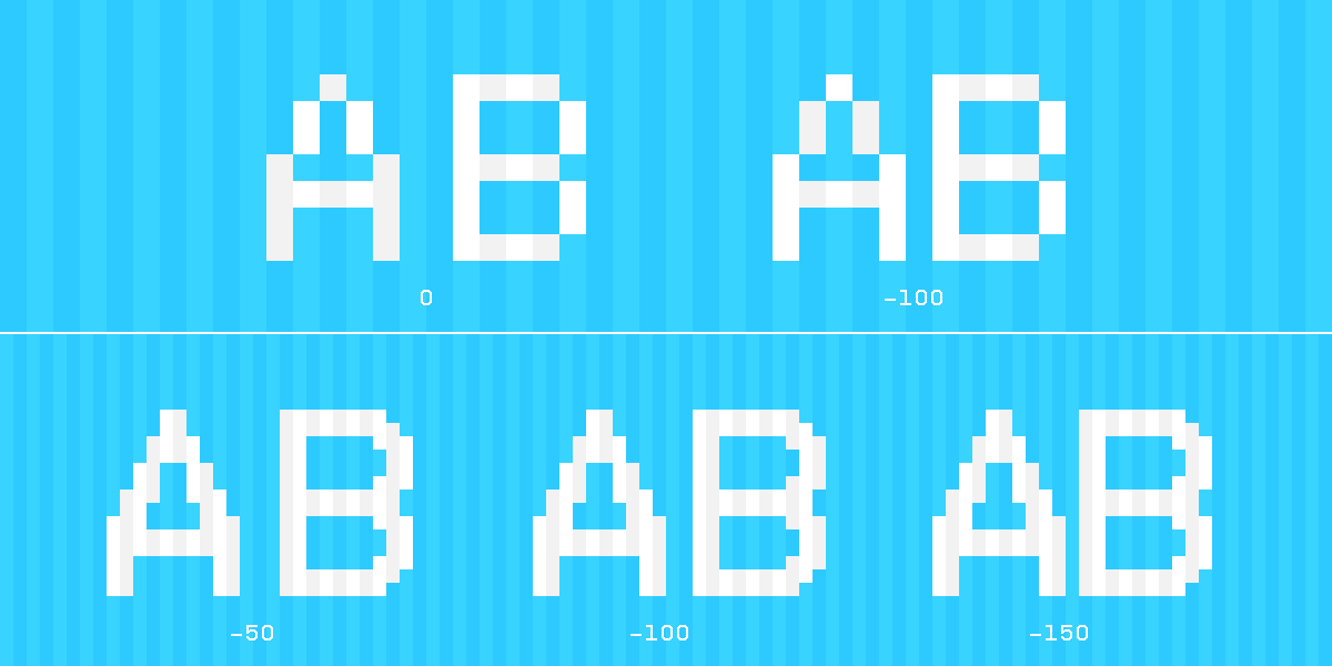 Letter-spacing — Pexico Micro (top), Pexico (bottom)