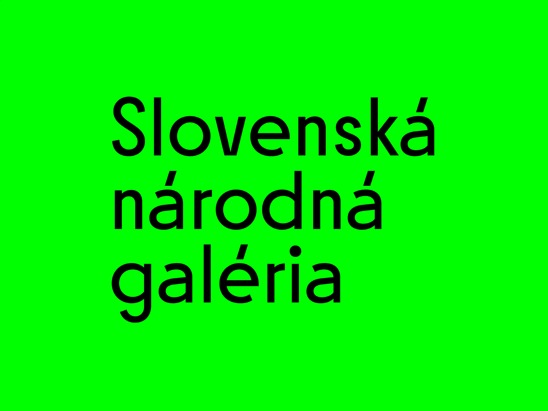 Písmo na mieru: Slovenská národná galéria